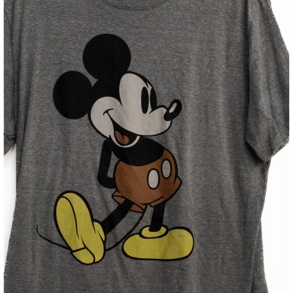 Disney Womens Gray Polycotton Graphic Tee Mickey Mouse Pullover Short Sleeve XL - Picture 4 of 8